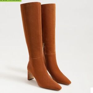 Sam Edelman wide calf Sylvia brown suede boot